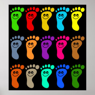 Colourful Feet Poster