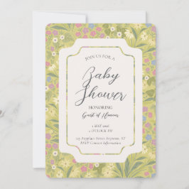 Colourful Floral Petunia Daisy Garden Baby Shower Inbjudningar
