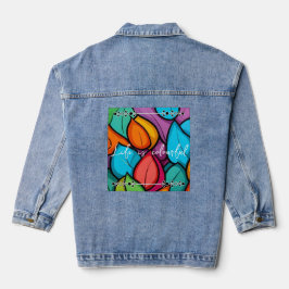 Colourful fun denim jacket