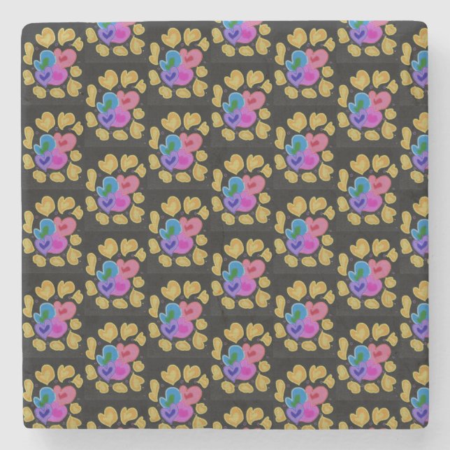 Colourful Hearts Design Stenunderlägg (Framsidan)