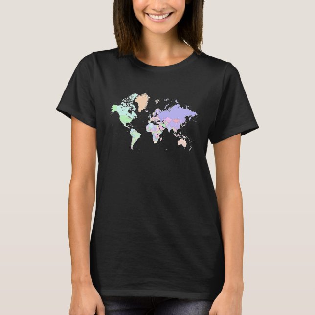Colourful map of the world countries  internationa t shirt (Framsida)