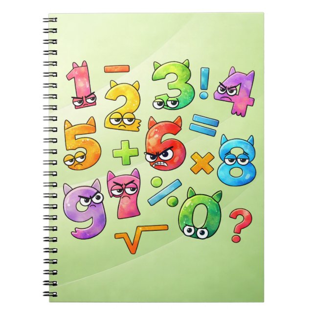 Colourful Maths Numbers Notebook for Primary Schoo Anteckningsbok (Framsidan)