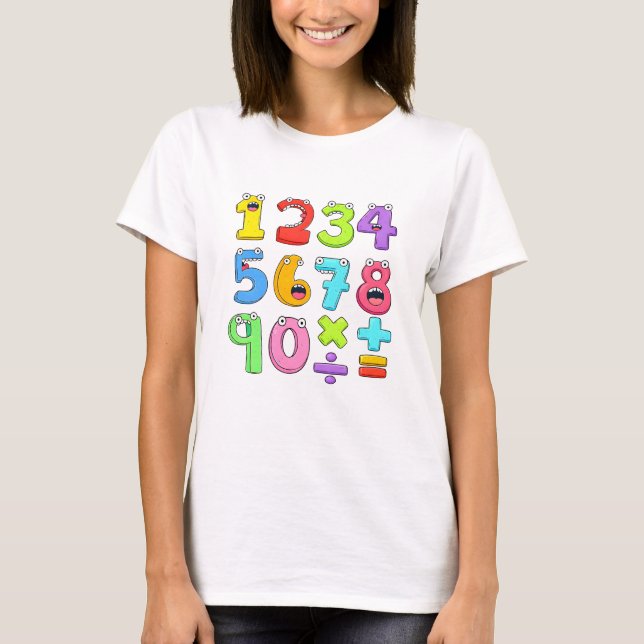 Colourful Numbers Maths T Shirt for Kids (Framsida)