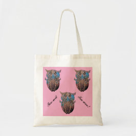 Colourful Owl Tote Bag Tygkasse