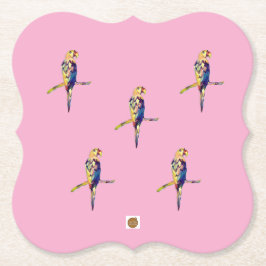 Colourful Parrot Coaster Underlägg Papper