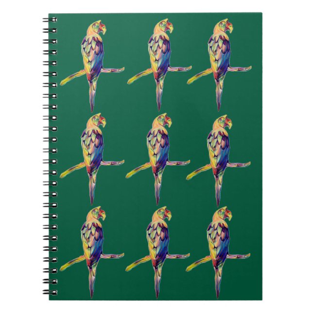 Colourful Parrot Notebook Anteckningsbok (Framsidan)