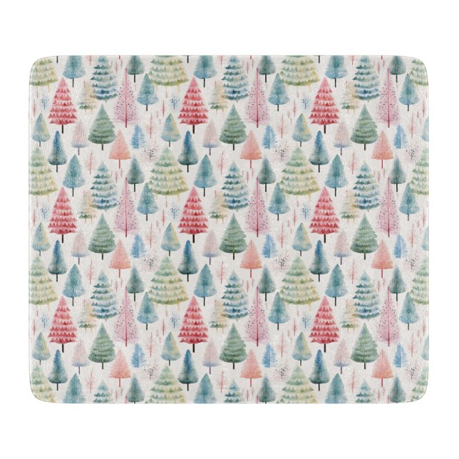 Colourful Pastel Christmas Pine Trees Pattern (Framsidan)