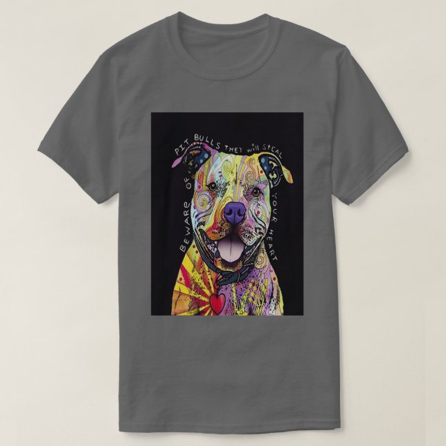 Colourful Pit Bulls pitbull lover  T Shirt (Design framsida)
