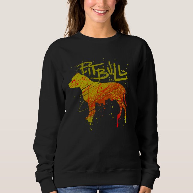 Colourful Pitbull T Shirt (Framsida)