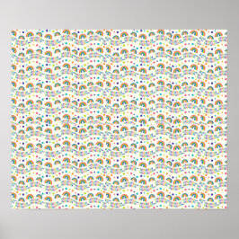 colourful poster design features a vibrant rainbow