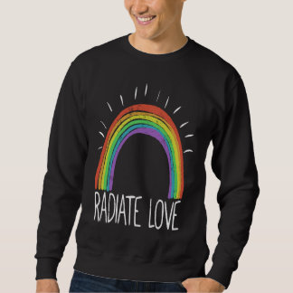 Colourful Rainbow T  Radiate Positivity Motivation Lång Ärmad Tröja