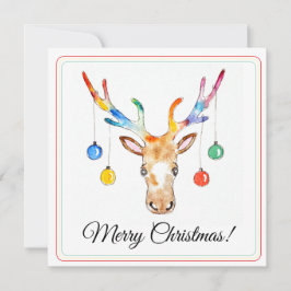 Colourful Reindeer Julkort