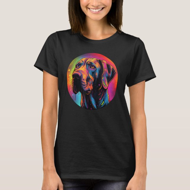 Colourful Rhodesian Ridgeback Dog Dad Mom Graffity T Shirt (Framsida)
