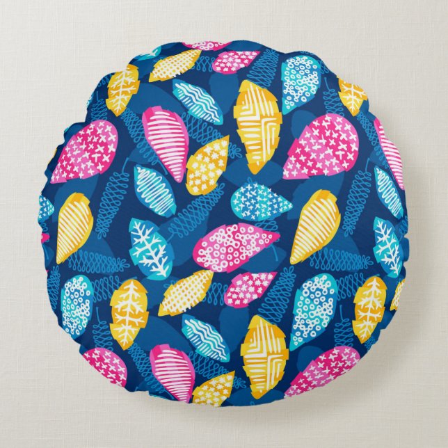 Colourful Round Pillow Rund Kudde (Framsidan)