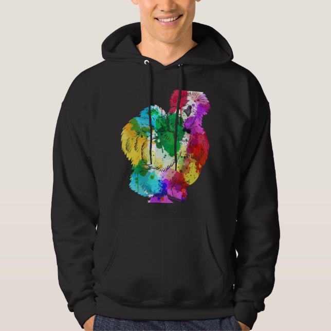Colourful Silk Chicken Fan Animal Hoodie (Framsida)