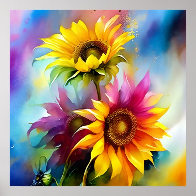 Colourful Sunflower Poster (Framsidan)