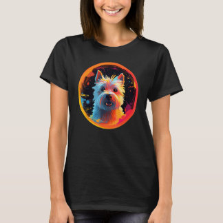 Colourful West Highland White Terrier Dog Dad Mom  T Shirt
