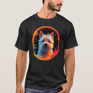 Colourful West Highland White Terrier Dog Dad Mom  T Shirt