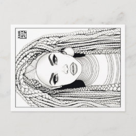 Colouring Post Card | Warrior of Ashanti Helg Vykort