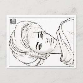 Colouring Post Card | Woman of Cloth Helg Vykort