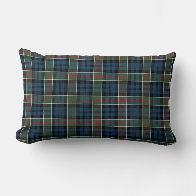 Colquhoun Klan Mörk blått Scottish Tartan Lumbarkudde (Framsida)