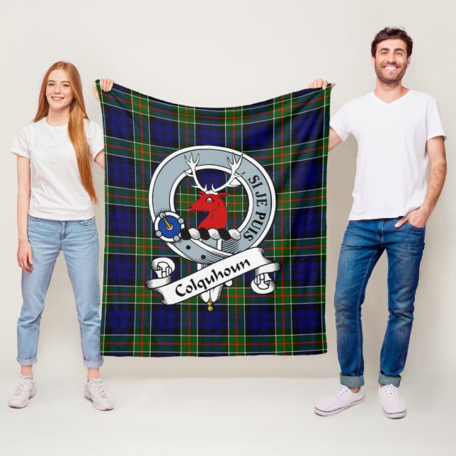 Colquhoun Modernt klanmärke Tartan Plaid Fleecefilt (På plats)