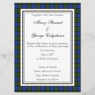 Colquhoun Scottish Wedding bjudande Inbjudningar