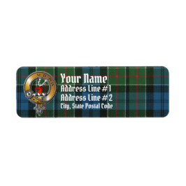 Colquhoun Tartan & Badge Returadress Etikett