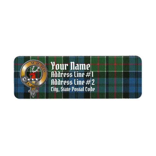 Colquhoun Tartan & Badge Returadress Etikett (Framsidan)