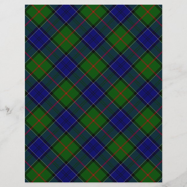 Colquhoun tartan blue grönt plaid (Framsida)