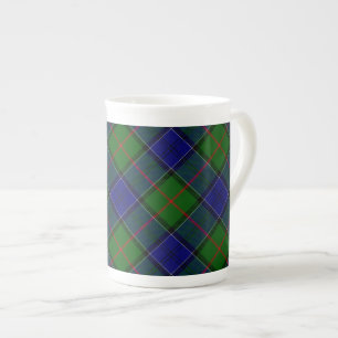 Colquhoun tartan blue grönt plaid benporslin mugg