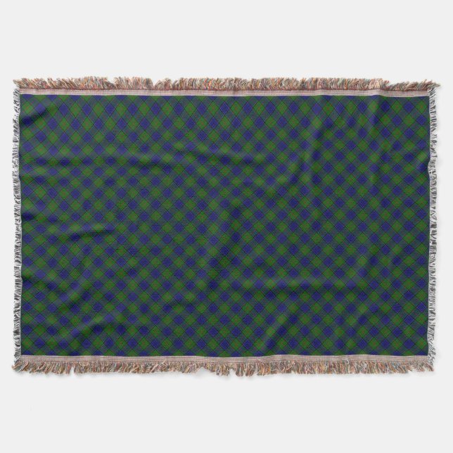 Colquhoun tartan blue grönt plaid filt (Framsidan)