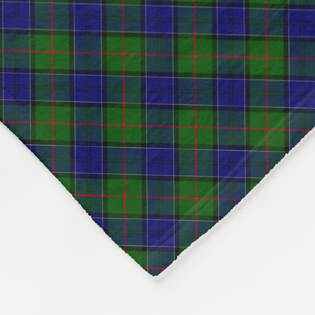 Colquhoun tartan blue grönt plaid fleecefilt (Hörn)