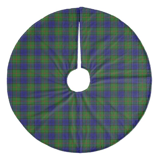 Colquhoun tartan blue grönt plaid julgransmatta fleece (Framsidan)