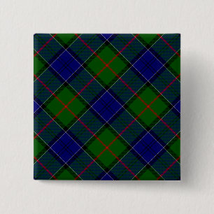 Colquhoun tartan blue grönt plaid knapp