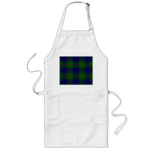 Colquhoun tartan blue grönt plaid långt förkläde