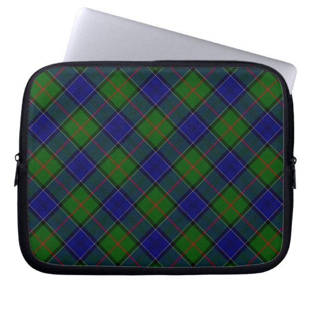Colquhoun tartan blue grönt plaid laptop fodral (Framsidan)
