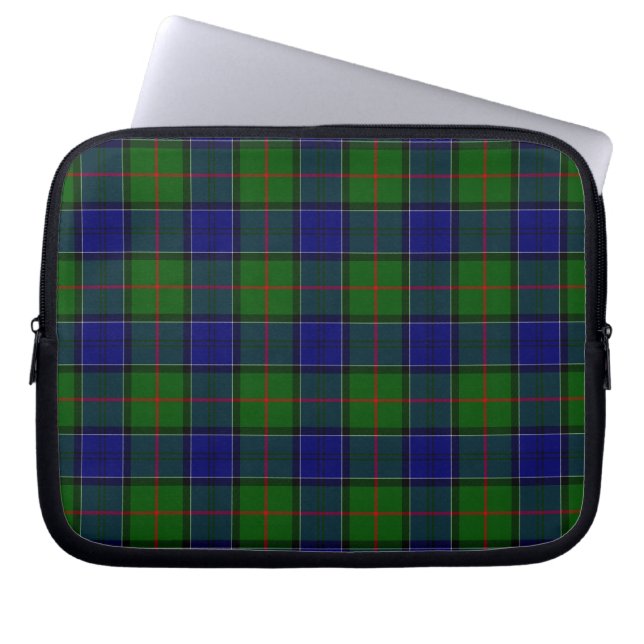 Colquhoun tartan blue grönt plaid laptop sleeve (Framsidan)