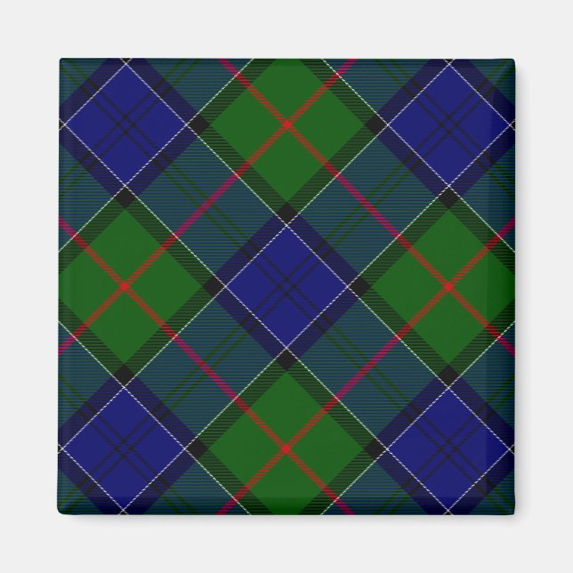 Colquhoun tartan blue grönt plaid magnet (Framsidan)