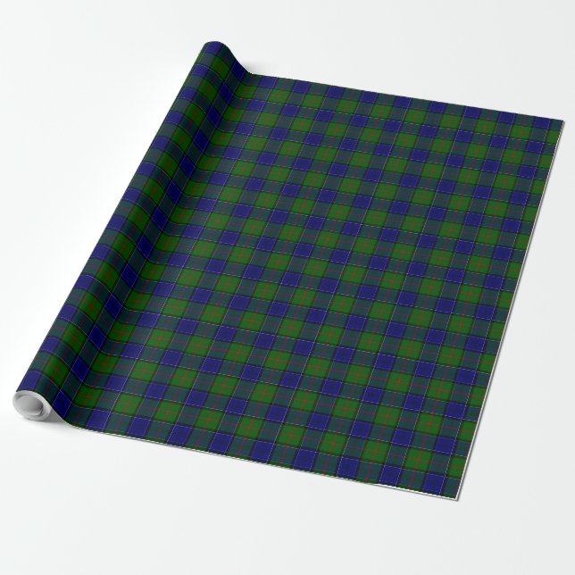 Colquhoun tartan blue grönt plaid presentpapper (Utrullad)