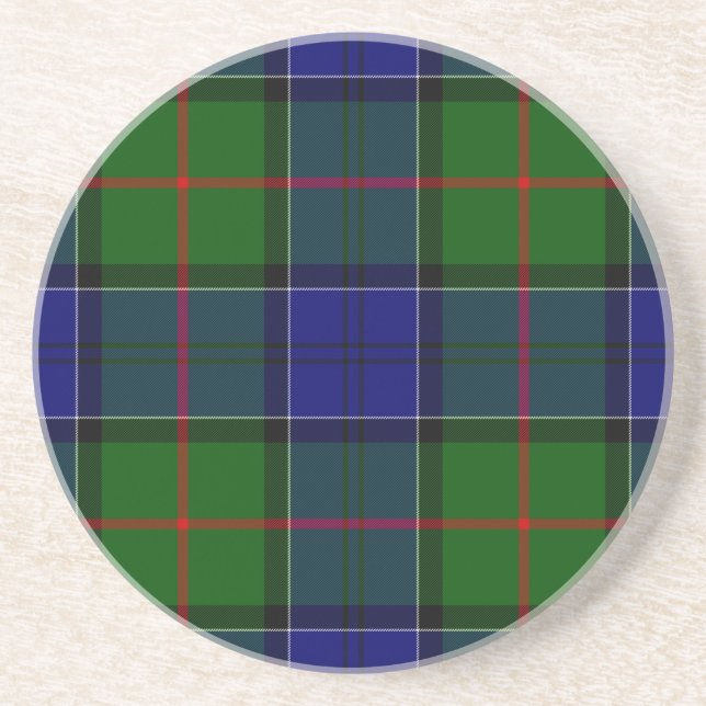 Colquhoun tartan blue grönt plaid underlägg sandsten (Framsidan)