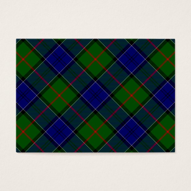 Colquhoun tartan blue grönt plaid visitkort (Framsidan)