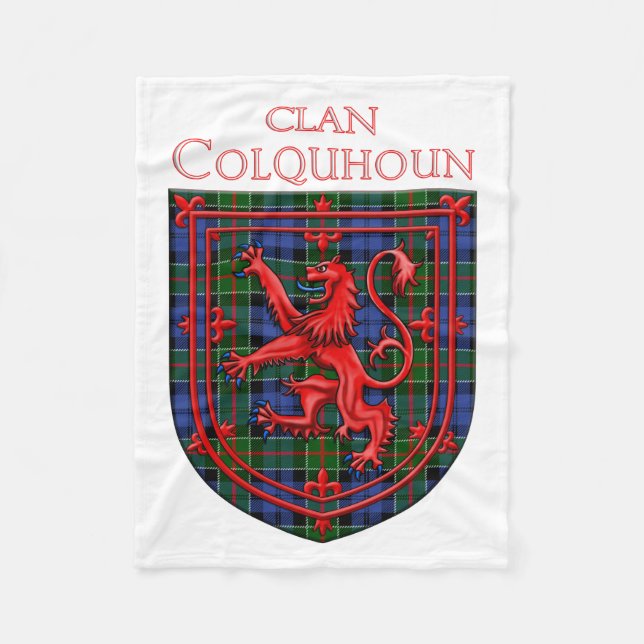 Colquhoun Tartan Scottish Play Lejon Rampant Fleecefilt (Framsidan)