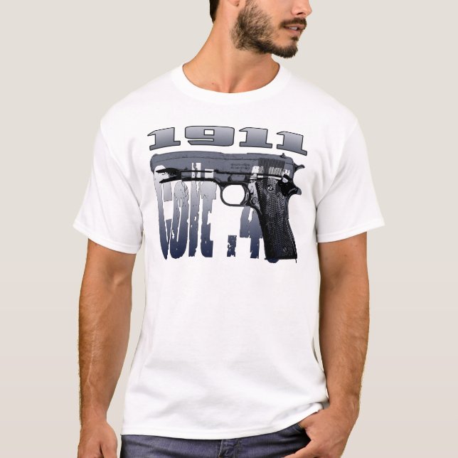 Colt 1911 .45 halvautomatiska design för kaliber t-shirt (Framsida)