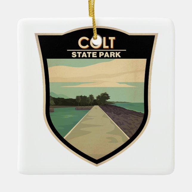 Colt State Park Rhode island Vintage Julgransprydnad Keramik (Framsida)