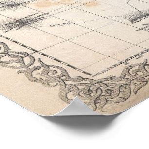 Colton karta 1855 av världen på Mercator Projectio Poster