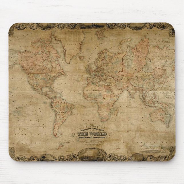 Coltons Antique Karta Mousepad Musmatta (Framsidan)