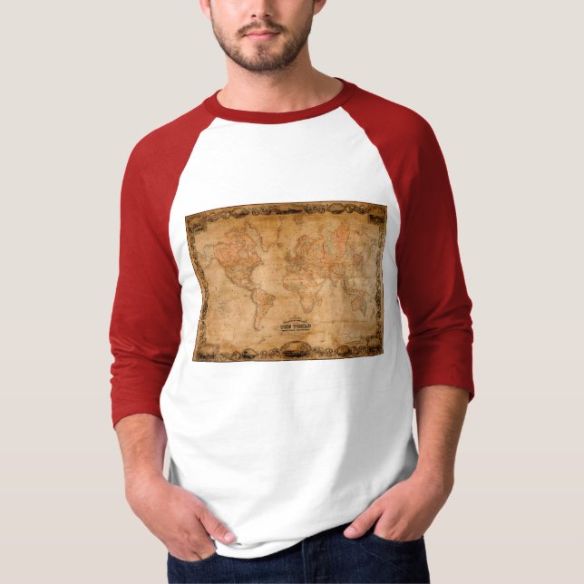 Colton's Antique World Map Shirt Tee (Framsida)