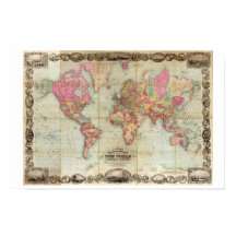 Colton's Illustrated, Karta of the World Small