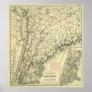 Coltons kör- och hjulande Karta i USA 2 Poster